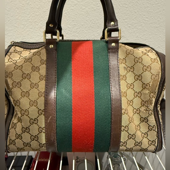 Authentic Gucci Ophidia medium bag top handles and leather strap - Picture 2 of 14